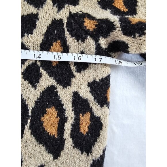 Midnight Velevet Mock Turtle Neck Animal Print Sweater Dress-Tan Multiprint-SZ M - Picture 7 of 9